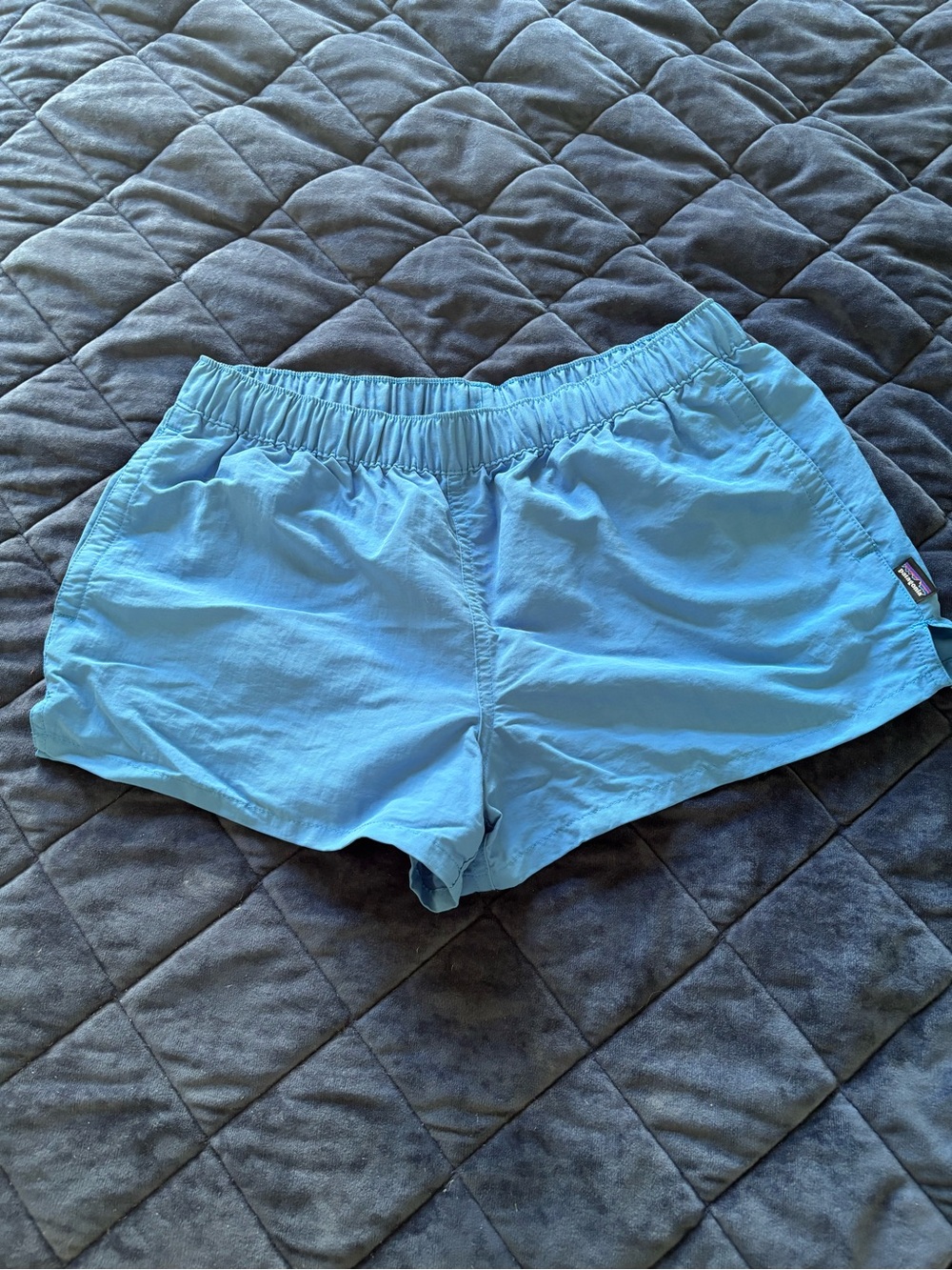 Patagonia blue barely baggies